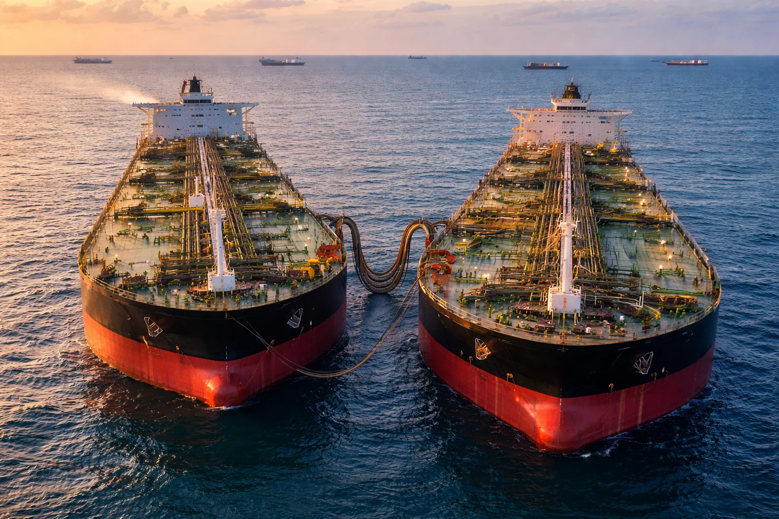 Ship-to-ship transfer operation at sea